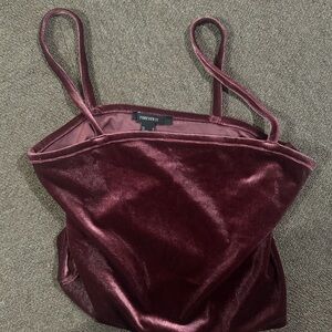 Forever 21 Rich Burgundy Velvet Camisole